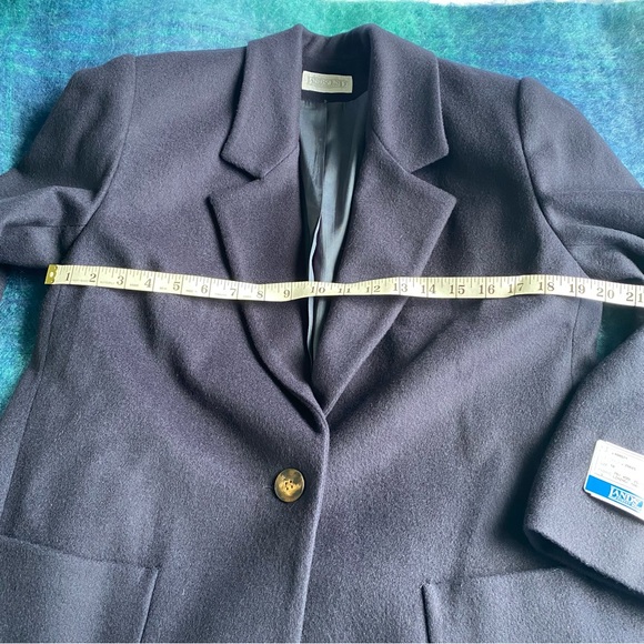 NEW Vintage Lands End with Tags Wool Cashmere Navy Single Button Blazer - Picture 13 of 17